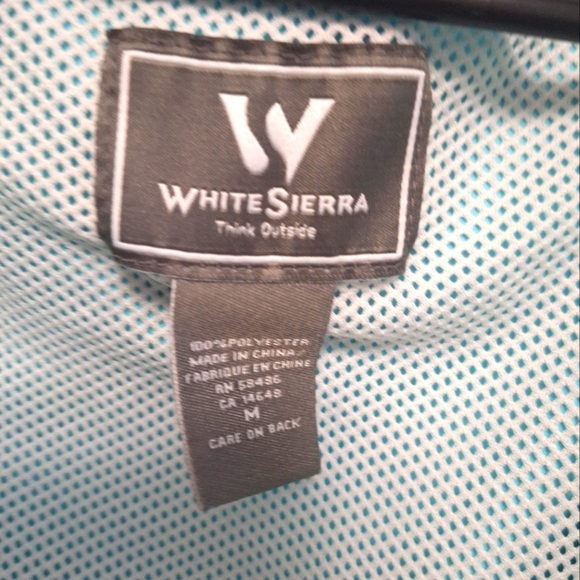 White Sierra Aqua Women's Packable Hodded Rain Lighweight Jacket Size L - Picture 5 of 5